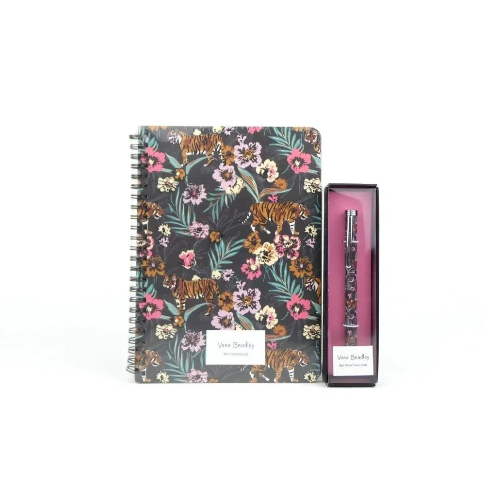 Vera Bradley Bali Jungle Mini Spiral‎ Notebook & Ball Point Pen Set NWT